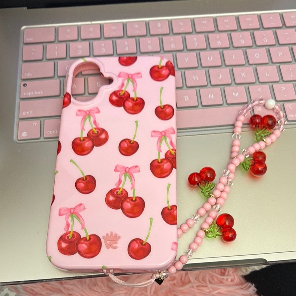Cherry Pattern Pink Phone Case